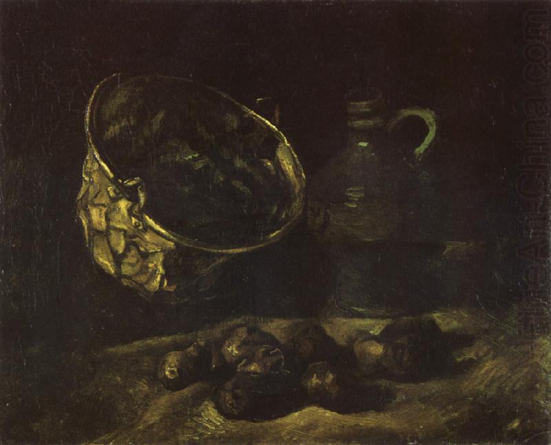 Vincent Van Gogh Still life with Copper Kettle,Jar and Potatoes (nn040 oil painting picture
